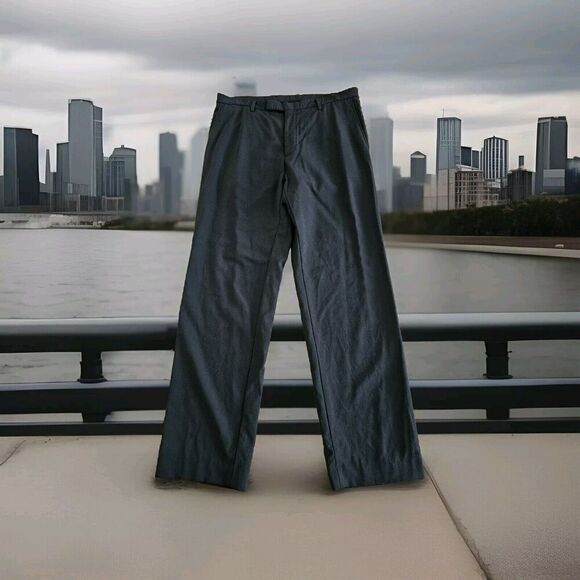 Hugo Boss Pants Trousers Black Regular Fit Virgin Wool Men's Size 36x33